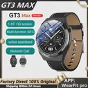 Новинка 2022, круглые Смарт-часы GT3 MAX с цветным HD экраном 1,45 дюйма, мужские Смарт-часы Porsche Design NFC pk Huawei watch 3 Pro (art.: 3920bf04d1329)